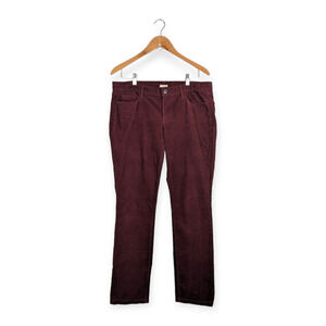 J. Crew Women's Burgundy Matchstick Stretch Corduroy Pants Size‎ 32 Regular